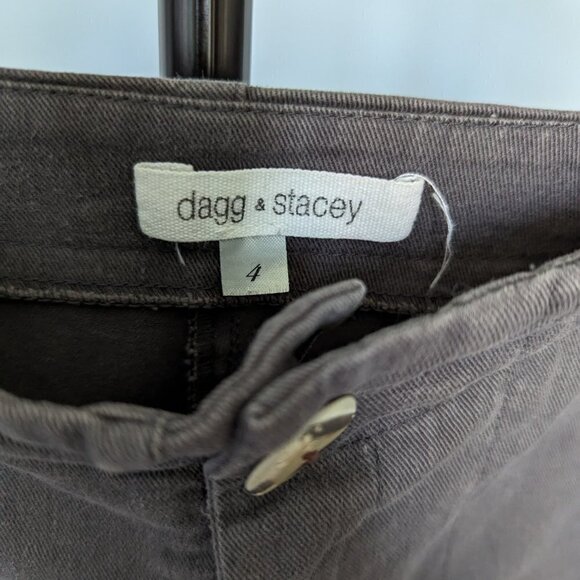 Dagg & Stacey Willa Peg Leg Pants in Grey 100% Cotton Twill - Picture 6 of 11